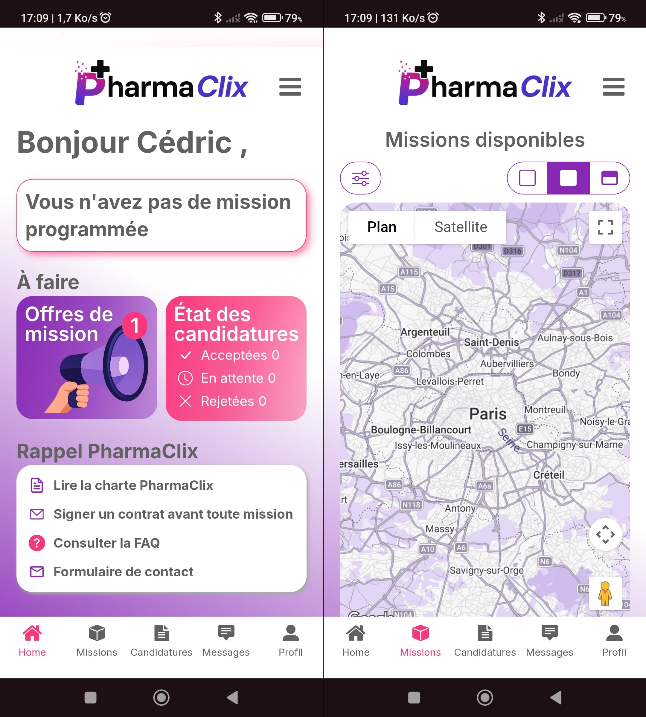 Capture d'écran du projet PharmaClix
