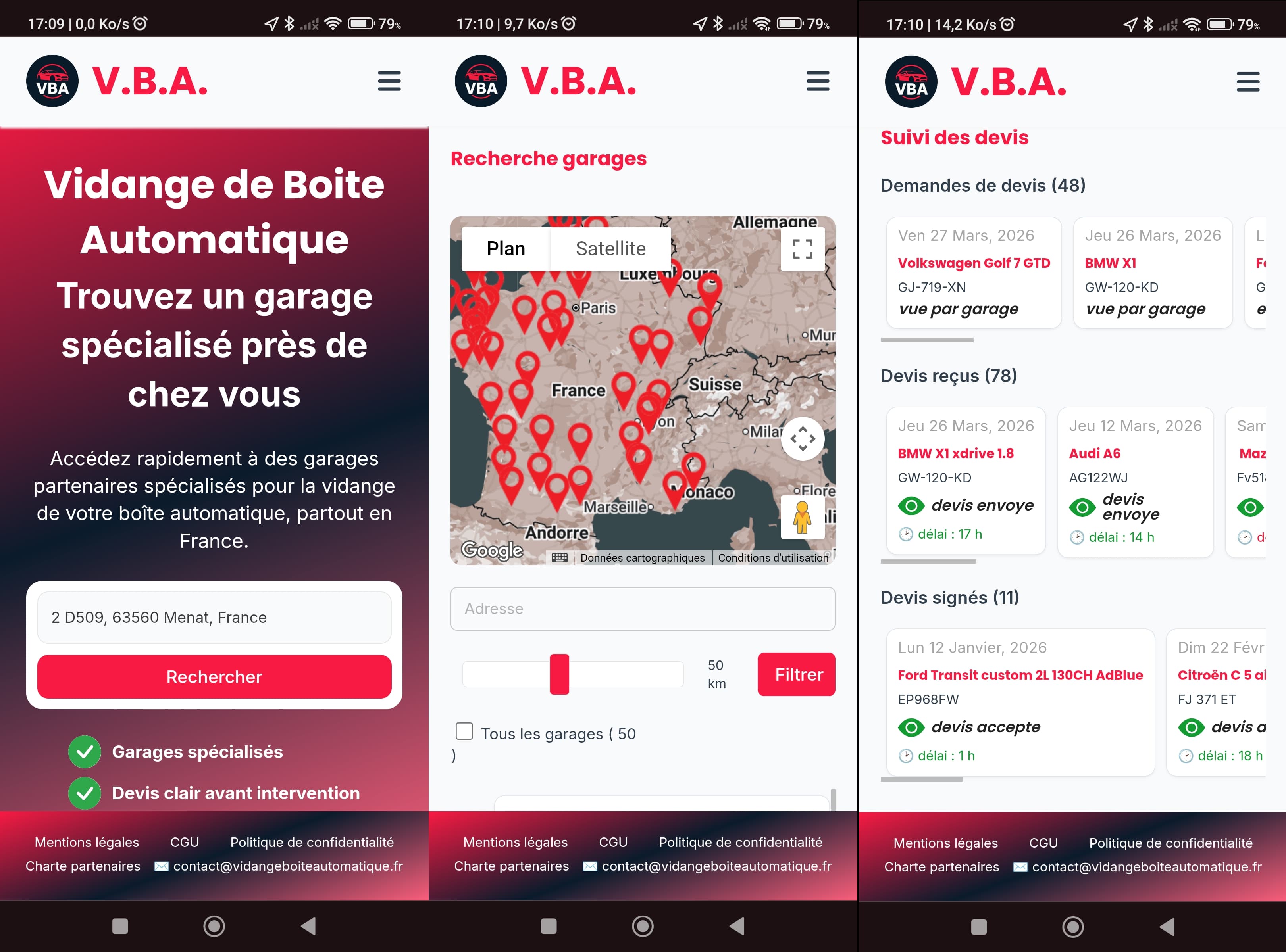 Capture d'écran du projet VidangeBoiteAutomatique
